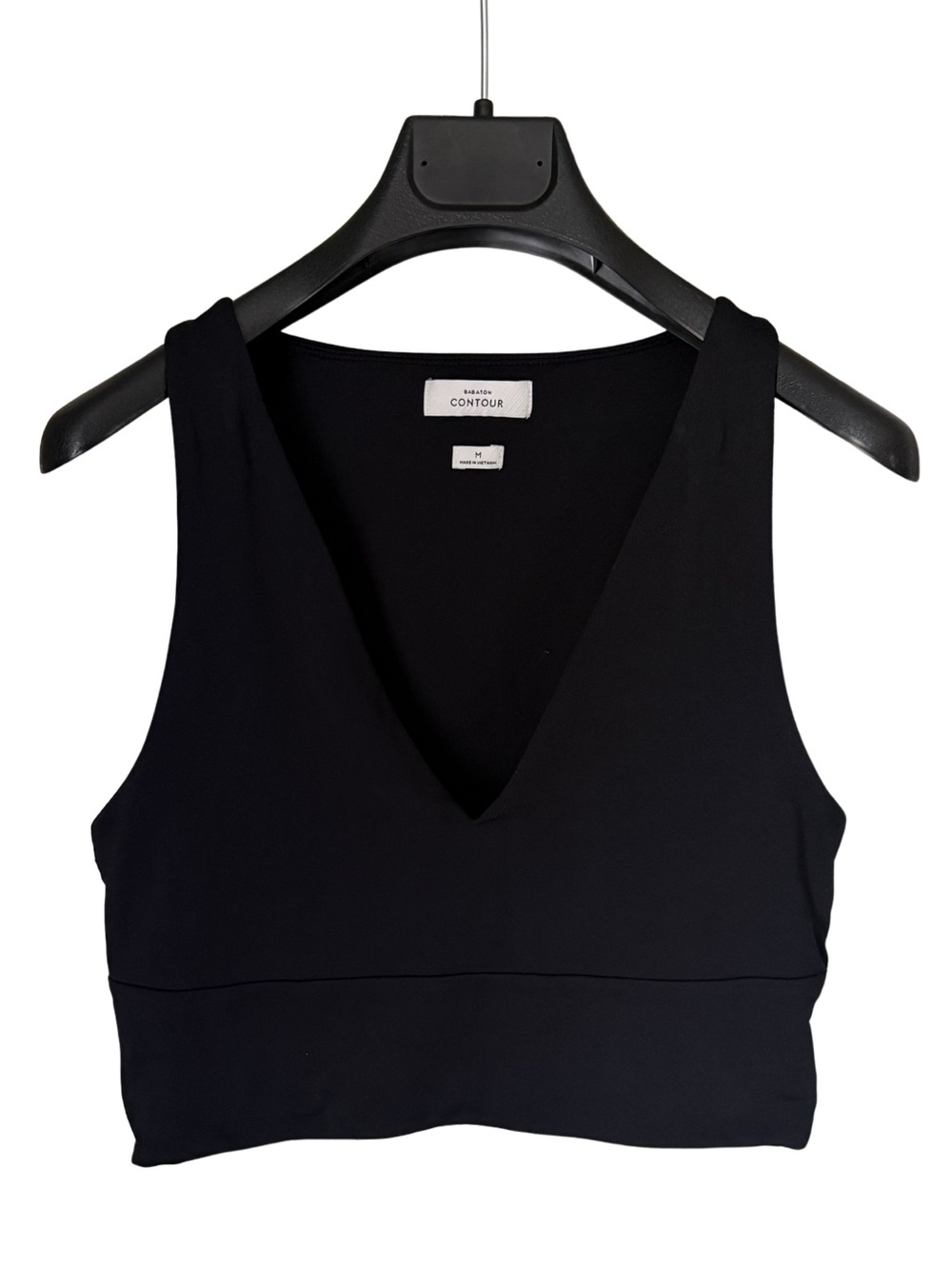 Aritzia Black V-Neck Contour Crop Tank